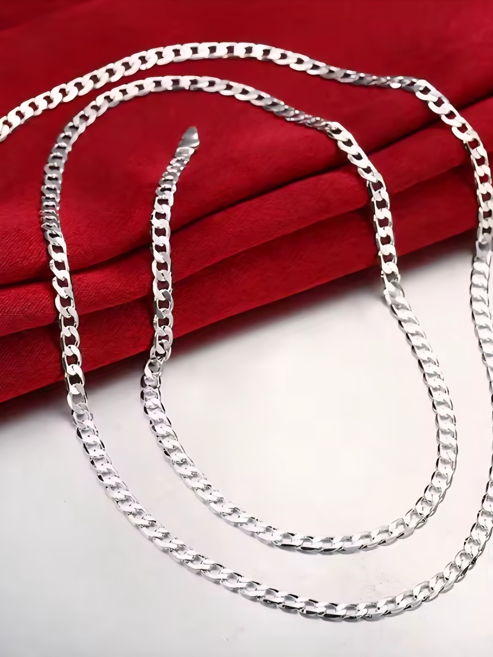 Sterling Silver Figaro Chain Necklace - S925 Marked